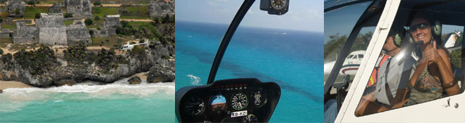 Helicopter flights over playa del carmen and the riviera maya